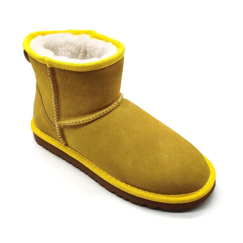 Women's Snow Boots - Real Sheepskin Plush Fur Ankle Boots for Ultimate Winter Warmth