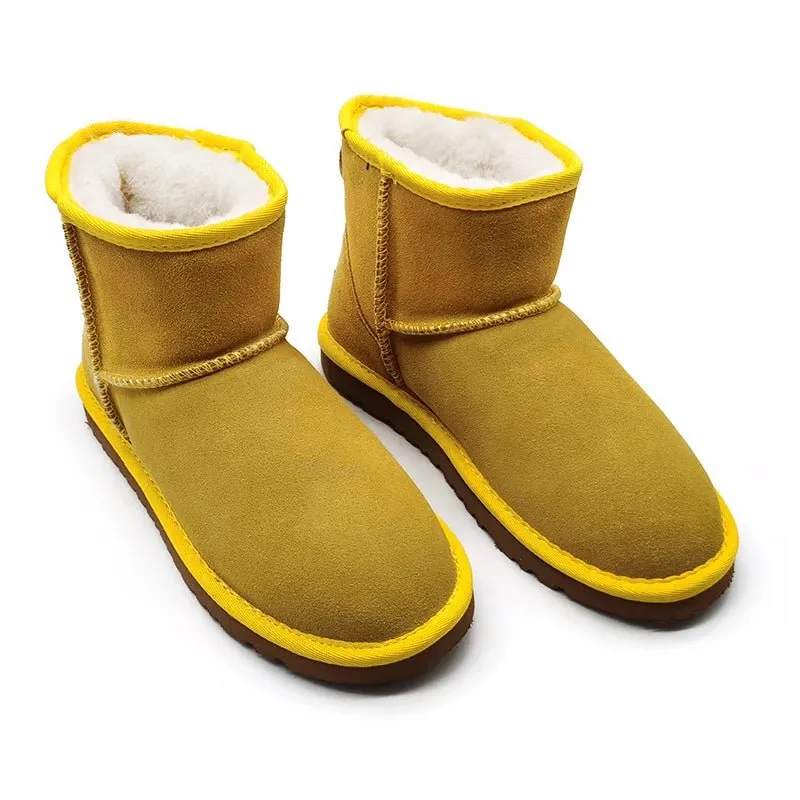Women's Snow Boots - Real Sheepskin Plush Fur Ankle Boots for Ultimate Winter Warmth