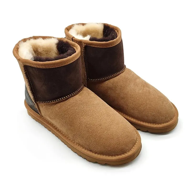 Women's Snow Boots - Real Sheepskin Plush Fur Ankle Boots for Ultimate Winter Warmth