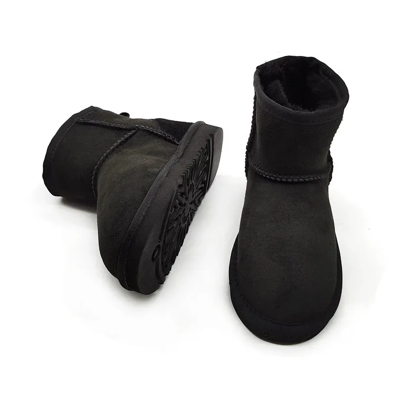 Women's Snow Boots - Real Sheepskin Plush Fur Ankle Boots for Ultimate Winter Warmth