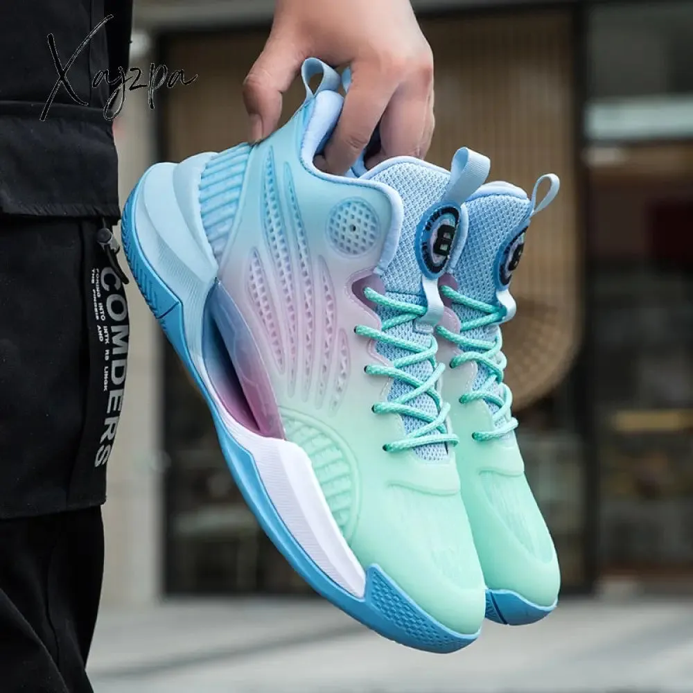 Xajzpa - Men's Basketball Shoes Breathable Cushioning Non-Slip Wearable Sports Shoes Gym Training Athletic Basketball Sneakers for Women