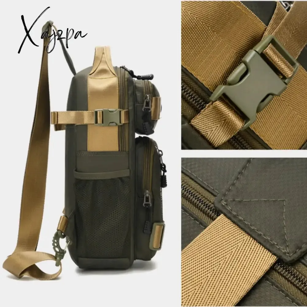 Xajzpa - Men's Multi-function Shoulder Bag Fashion Waterproof Chest Bag Travel Cross body Messenger Pack Oxford Handbag For Male